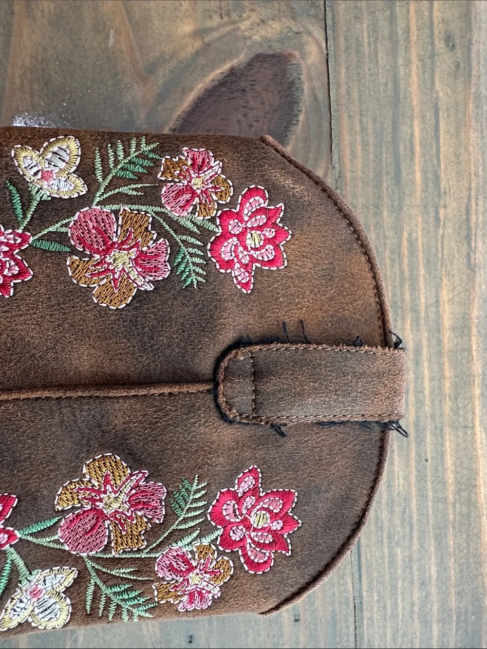 Roper Brown Kids Western Boots with Pink & Green Floral Embroidery